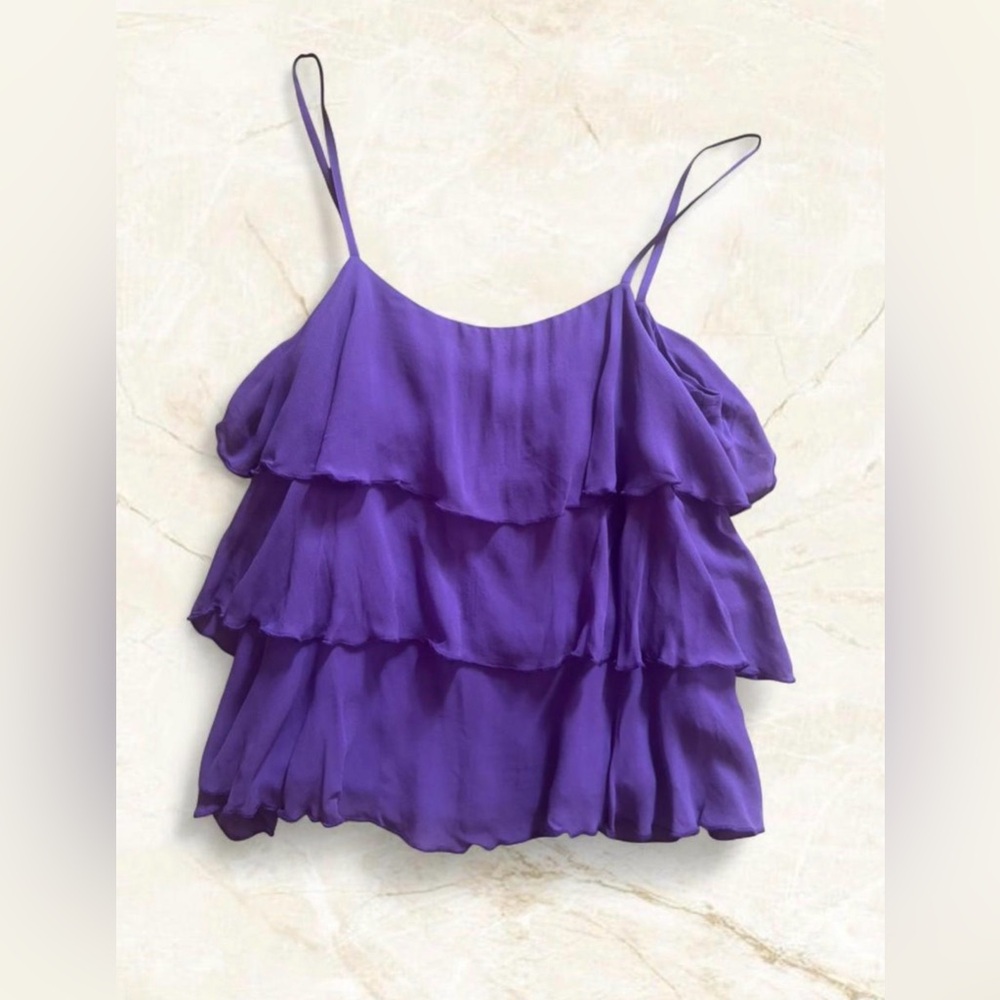 Purple Tiered Ruffle Cami Top - Unbranded